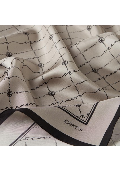 Ipekevi Twill Ipek Eşarp - Monogram - Taş