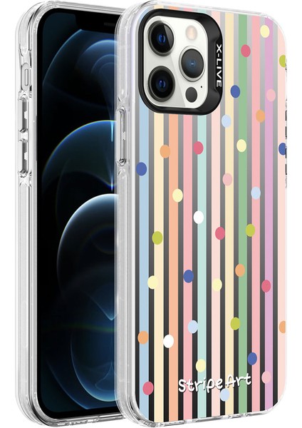 Apple iPhone 12 Pro Max - Uyumlu Desenli Silver Sert Kapak-Noktalar