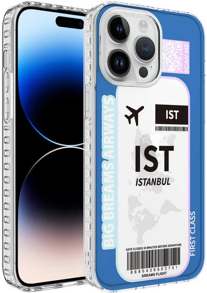 Apple iPhone 13 Pro - Uyumlu Airbag Kenarlı Renkli Desenli Silikon Elegans Kapak-No4