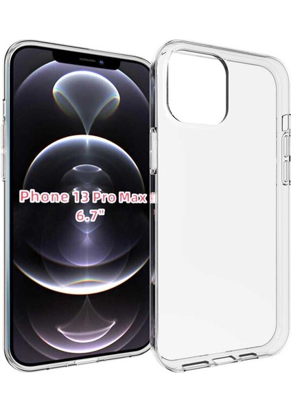 Apple iPhone 13 Pro Max - Uyumlu Süper Silikon Kapak-Renksiz