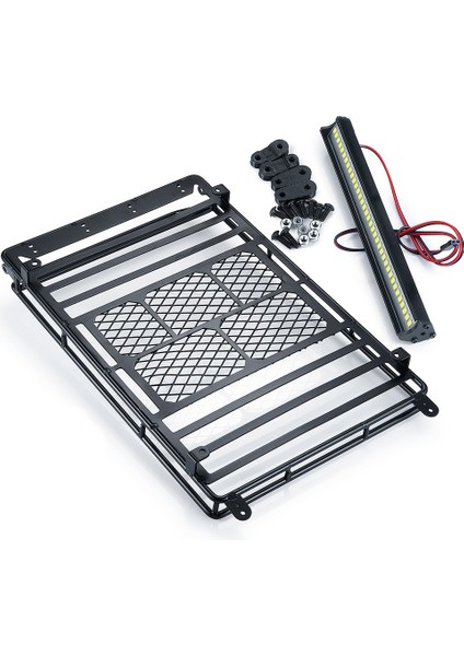 Metal Portbagaj Bagaj Taşıyıcı LED Işıkları ile 1/10 Rc Paletli Araba Eksenel SCX10 Trx4 D90 YK4102 (Yurt Dışından)