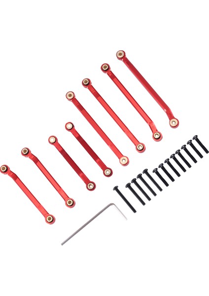 8 Adet Metal Yüksek Boşluk Süspansiyon Bağlantı Çubuğu Seti 9749 TRX4M 1/18 Rc Paletli Araba Yükseltme Parçaları, Kırmızı (Yurt Dışından)