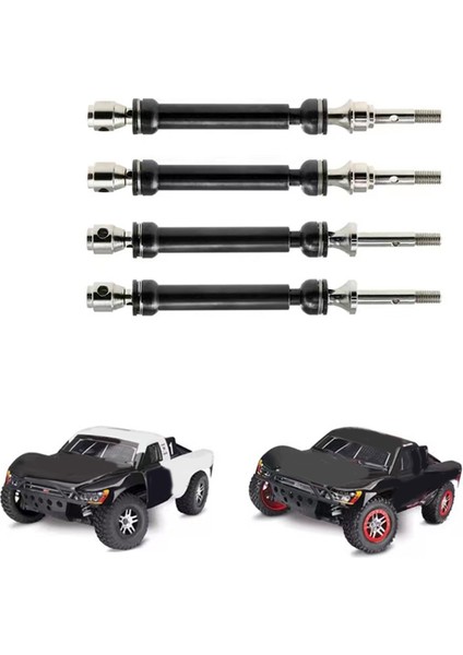 4 Adet Çelik Ön/arka Cvd Tahrik Mili Rc Araba Için 1/10 Mini E-Zirvesi Slash 4WD,R126 (Yurt Dışından)