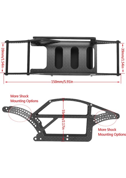 TRX4M Karbon Fiber Zorunlu Şasi Çerçeve Kiti Için 1/18 Rc Kaya Paletli Araba Trx4-M Yükseltme Parçaları (Yurt Dışından) modelleri