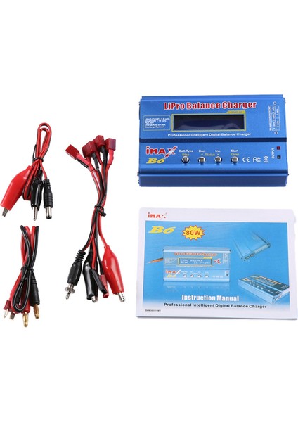 B6 80W Lipo Pil Şarj Cihazı + T Fiş Lipo Nimh Li-Ion Ni-Cd Dijital Lipro Şarj Dengeleyici Pil Akıllı Şarj Cihazı (Yurt Dışından)