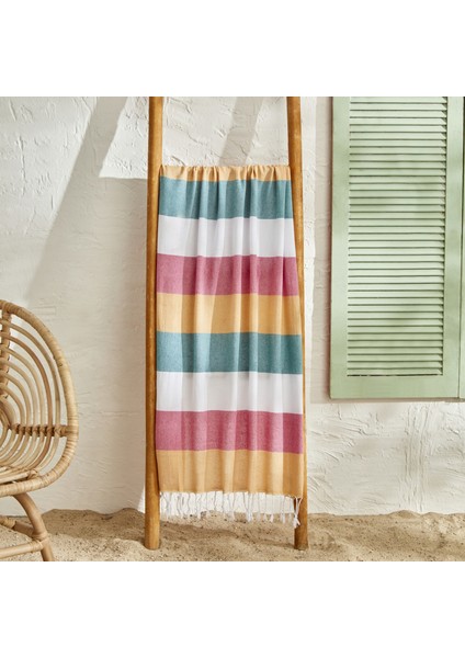 Elisia Peştemal Plaj Havlusu Pembe Beyaz