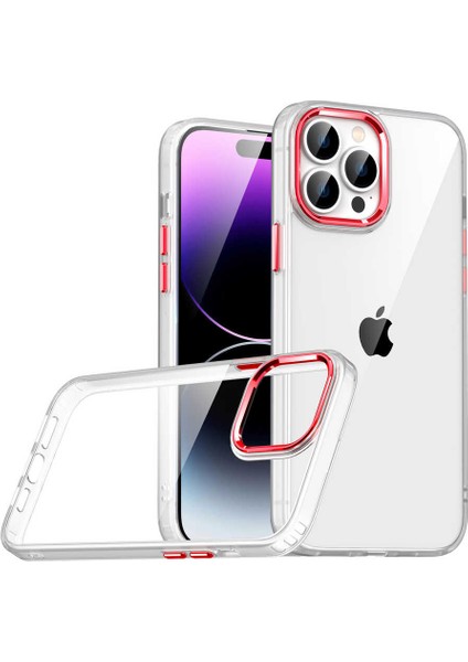 Cepte Aksesuar Apple iPhone 14 Pro - Uyumlu Flora Kapak-Kırmızı