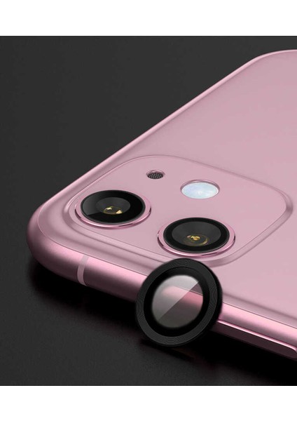 Apple iPhone 12 Mini Uyumlu Cl-07 Kamera Lens Koruyucu-Siyah