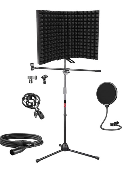 PF-53X Mikrofon Standı Yalıtım Paneli Xlr Kablo Pop Filter fiyatları