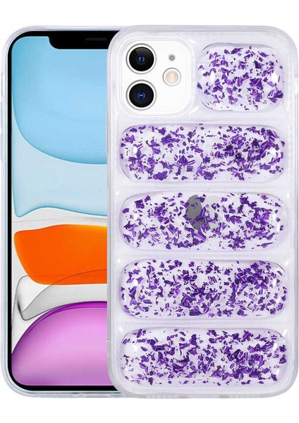 Apple iPhone 11 - Uyumlu Kamera Korumalı Simli Airbag'li Dalga Kapak-Mor