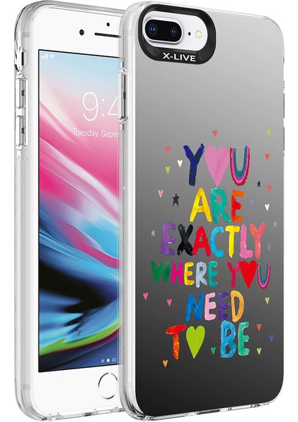 Apple iPhone 8 Plus - Uyumlu Desenli Silver Sert Kapak-You