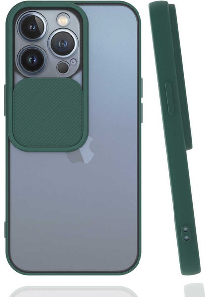 Apple iPhone 13 Pro - Uyumlu Lensi Kapak-Koyu Yeşil