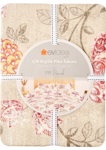 Soft Noct Çift Kişilik Pike Takımı - Bej / Pudra