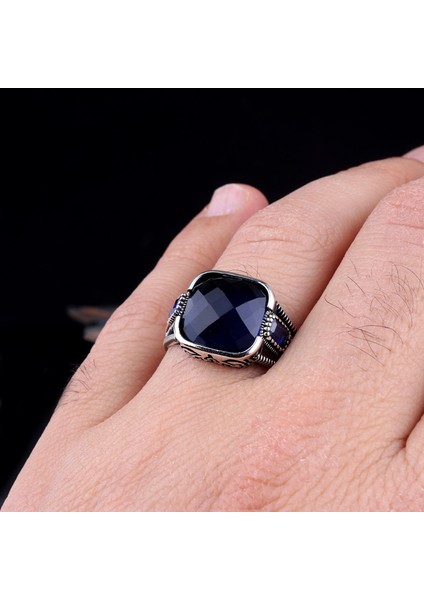 Zirkon Taşlı Model 925 Ayar Gümüş Erkek Yüzük