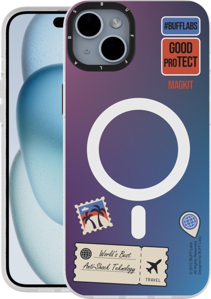 Buff iPhone 15 Magkit Desenli Kılıf Travel