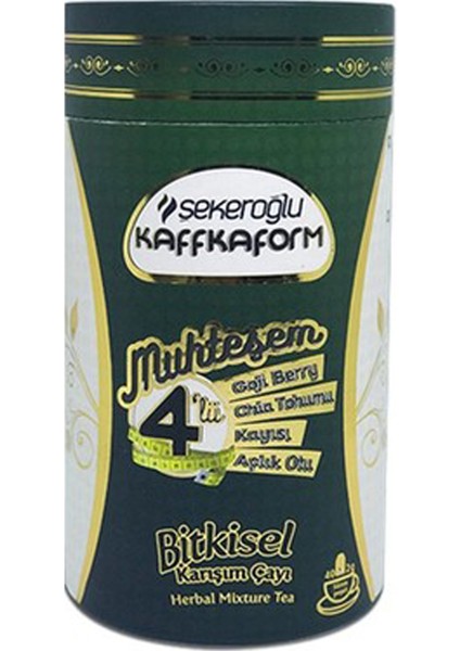 Kaffkaform Muhteşem Dörtlü Bitkisel Karışım Çayı 40x2 gr Süzen Poşet