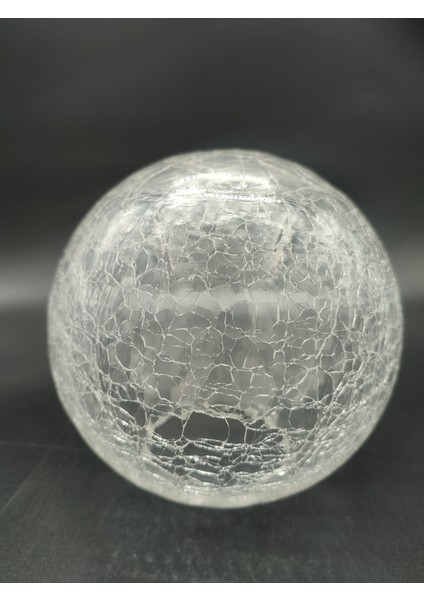 Glob Avize Camı Şeffaf Çatlatılmış Desenli (Çap: 15.00cm- Duy Yuvası: 7.00cm)