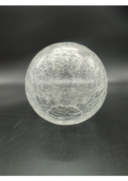 Glob Avize Camı Şeffaf Çatlatılmış Desenli (Çap: 15.00cm- Duy Yuvası: 7.00cm)
