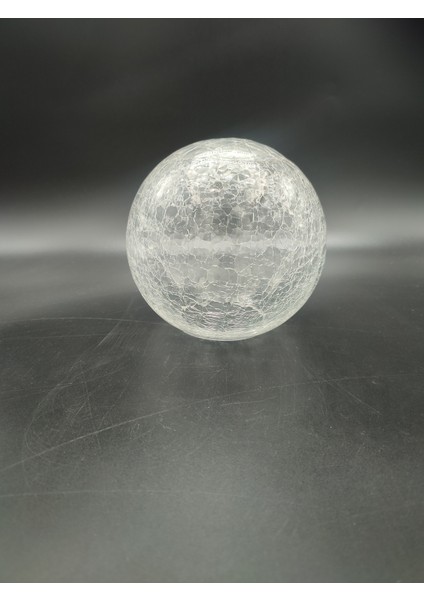 Glob Avize Camı Şeffaf Çatlatılmış Desenli (Çap: 15.00cm- Duy Yuvası: 7.00cm)