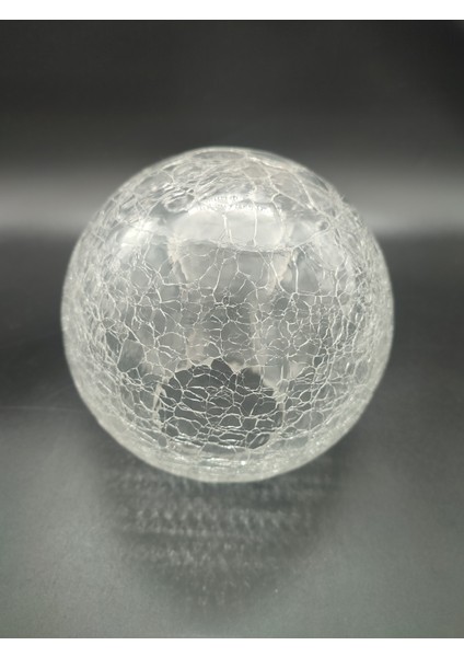 Glob Avize Camı Şeffaf Çatlatılmış Desenli (Çap: 15.00cm- Duy Yuvası: 7.00cm)