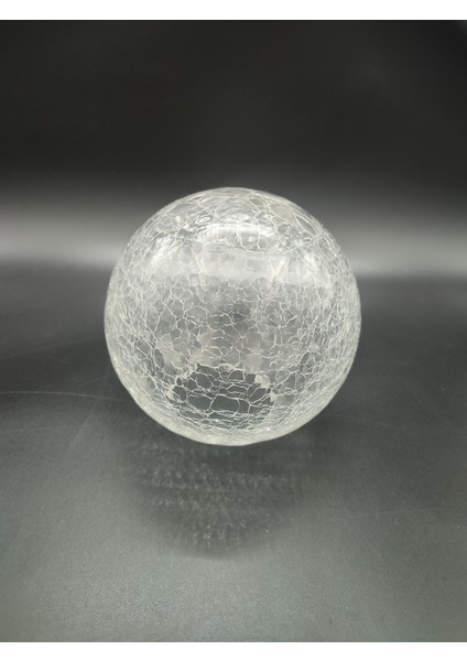 Glob Avize Camı Şeffaf Çatlatılmış Desenli (Çap: 15.00cm- Duy Yuvası: 7.00cm)