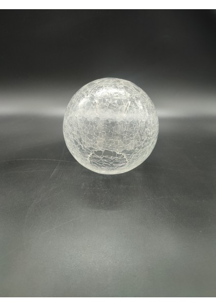 Glob Avize Camı Şeffaf Çatlatılmış Desenli (Çap: 15.00cm- Duy Yuvası: 7.00cm)