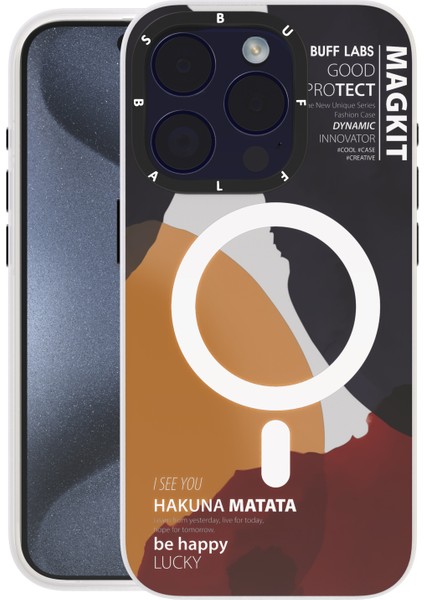 iPhone 15 Pro Magkit Desenli Kılıf Hakuna