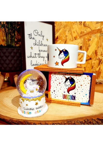 Unicorn Işıklı Kar Küresi & You Me Unicorn Kupa Arkadaşa Hediye