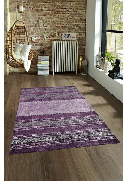 Dijital Baskılı Kaymaz Yıkanabilir Modern Desen Yolluk Mutfak Salon Halısı, N-Modern-83-Mor, fırsatları