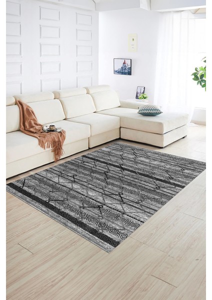 Dijital Baskılı Kaymaz Yıkanabilir Modern Desen Yolluk Mutfak Salon Halısı, N-Modern-85-Gri, fiyatları