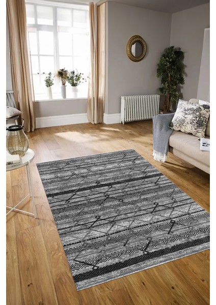 Dijital Baskılı Kaymaz Yıkanabilir Modern Desen Yolluk Mutfak Salon Halısı, N-Modern-85-Gri, modelleri