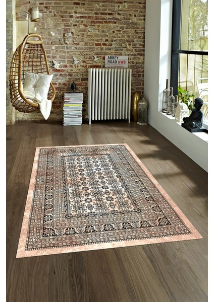 Dijital Baskılı Kaymaz Yıkanabilir Modern Desen Yolluk Mutfak Salon Halısı, N-MODERN-113-BEJ,