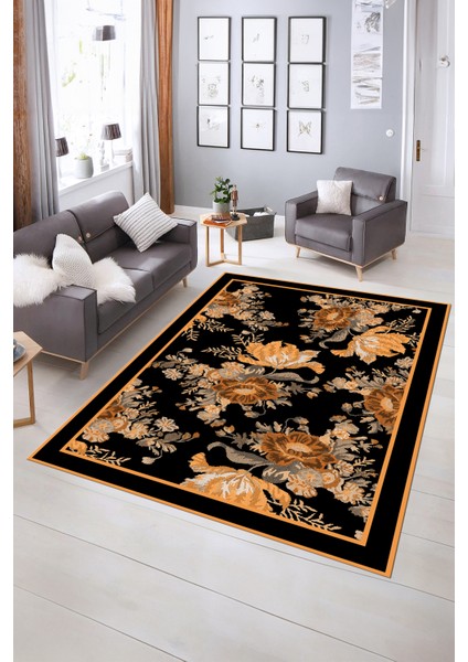 Dijital Baskılı Kaymaz Yıkanabilir Modern Desen Yolluk Mutfak Salon Halısı, N-Modern-16-Kahve, indirimleri