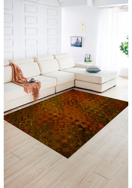 Dijital Baskılı Kaymaz Yıkanabilir Modern Desen Yolluk Mutfak Salon Halısı, N-Modern-27-Turuncu, fiyatları