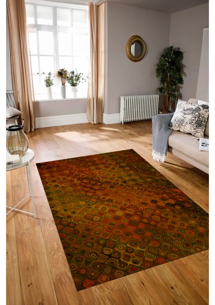Dijital Baskılı Kaymaz Yıkanabilir Modern Desen Yolluk Mutfak Salon Halısı, N-Modern-27-Turuncu, modelleri