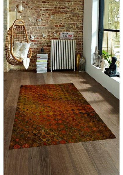 Dijital Baskılı Kaymaz Yıkanabilir Modern Desen Yolluk Mutfak Salon Halısı, N-Modern-27-Turuncu, fırsatları