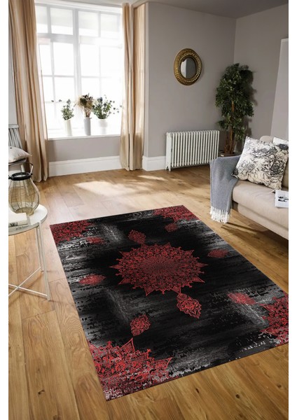 Dijital Baskılı Kaymaz Yıkanabilir Modern Desen Yolluk Mutfak Salon Halısı, N-Modern-06-Kırmızı, modelleri