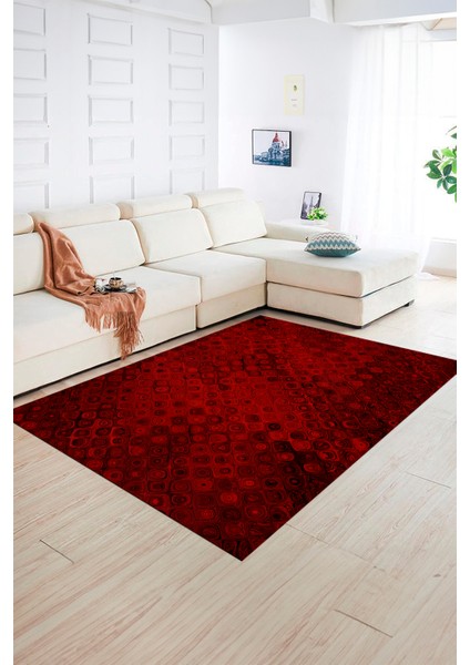 Dijital Baskılı Kaymaz Yıkanabilir Modern Desen Yolluk Mutfak Salon Halısı, N-Modern-27-Bordo, fiyatları