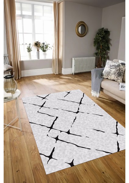 Dijital Baskılı Kaymaz Yıkanabilir Modern Desen Yolluk Mutfak Salon Halısı, N-Modern-72-Siyah, modelleri