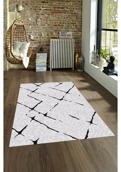 Dijital Baskılı Kaymaz Yıkanabilir Modern Desen Yolluk Mutfak Salon Halısı, N-Modern-72-Siyah, fırsatları