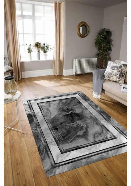 Dijital Baskılı Kaymaz Yıkanabilir Modern Desen Yolluk Mutfak Salon Halısı, N-Modern-46-Gri, modelleri