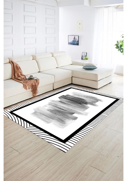 Dijital Baskılı Kaymaz Yıkanabilir Modern Desen Yolluk Mutfak Salon Halısı, N-Modern-22-Gri, fiyatları