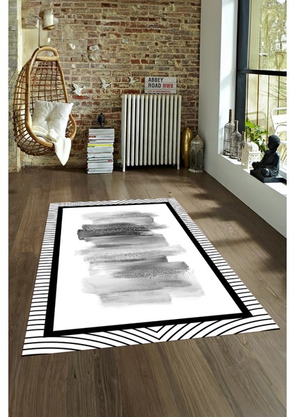 Dijital Baskılı Kaymaz Yıkanabilir Modern Desen Yolluk Mutfak Salon Halısı, N-Modern-22-Gri, fırsatları