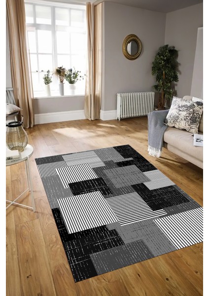 Dijital Baskılı Kaymaz Yıkanabilir Modern Desen Yolluk Mutfak Salon Halısı, N-Modern-47-Gri, modelleri
