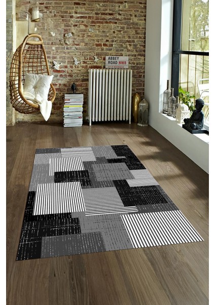 Dijital Baskılı Kaymaz Yıkanabilir Modern Desen Yolluk Mutfak Salon Halısı, N-Modern-47-Gri, fırsatları