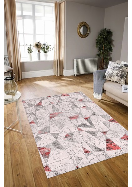 Dijital Baskılı Kaymaz Yıkanabilir Modern Desen Yolluk Mutfak Salon Halısı, N-Modern-82-Pembe, modelleri