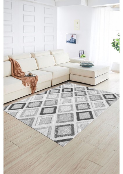 Dijital Baskılı Kaymaz Yıkanabilir Modern Desen Yolluk Mutfak Salon Halısı, N-Modern-66-Gri, fiyatları