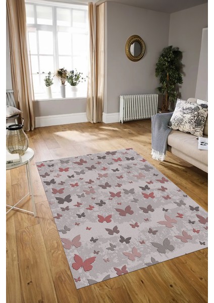 Dijital Baskılı Kaymaz Yıkanabilir Modern Desen Yolluk Mutfak Salon Halısı, N-Modern-51-Pembe, modelleri