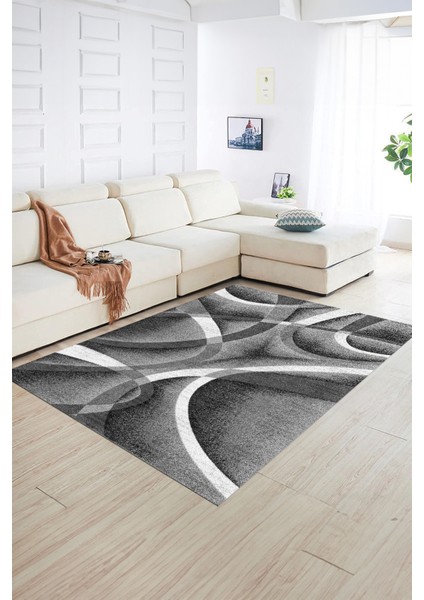 Dijital Baskılı Kaymaz Yıkanabilir Modern Desen Yolluk Mutfak Salon Halısı, N-Modern-97-Gri, fiyatları