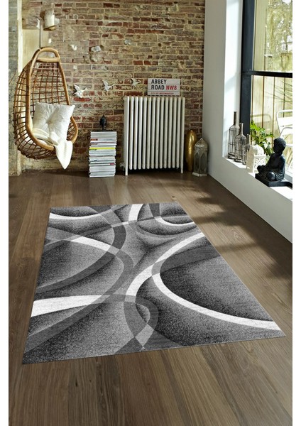 Dijital Baskılı Kaymaz Yıkanabilir Modern Desen Yolluk Mutfak Salon Halısı, N-Modern-97-Gri, fırsatları